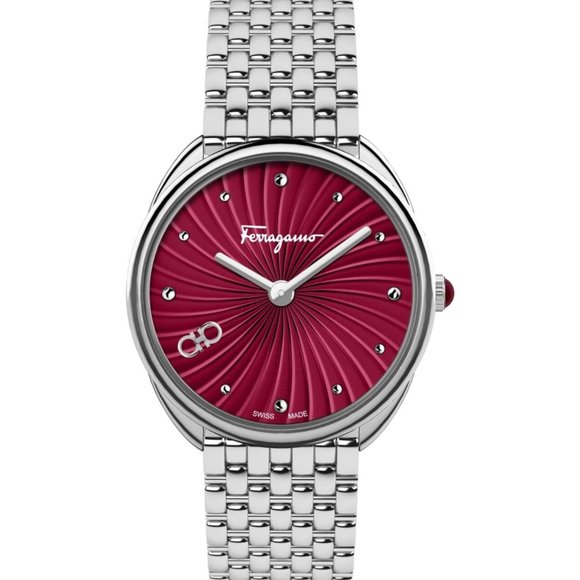 Salvatore Ferragamo Womens Red Bracelet Watch
